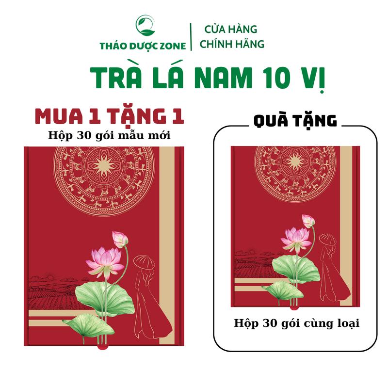 [Mua 1 tặng 1] Trà Lá Nam 10 vị Thảo Dược Zone, Mua 1 set 30 gói tặng 1 set 30 gói, thành phần Lá sen, xạ đen, lạc tiên, giảo cổ lam, hoa nhài, cỏ ngọt...Nước Trà Chè Tea Chua Nước Trà Chè tral anam vi trà  lá