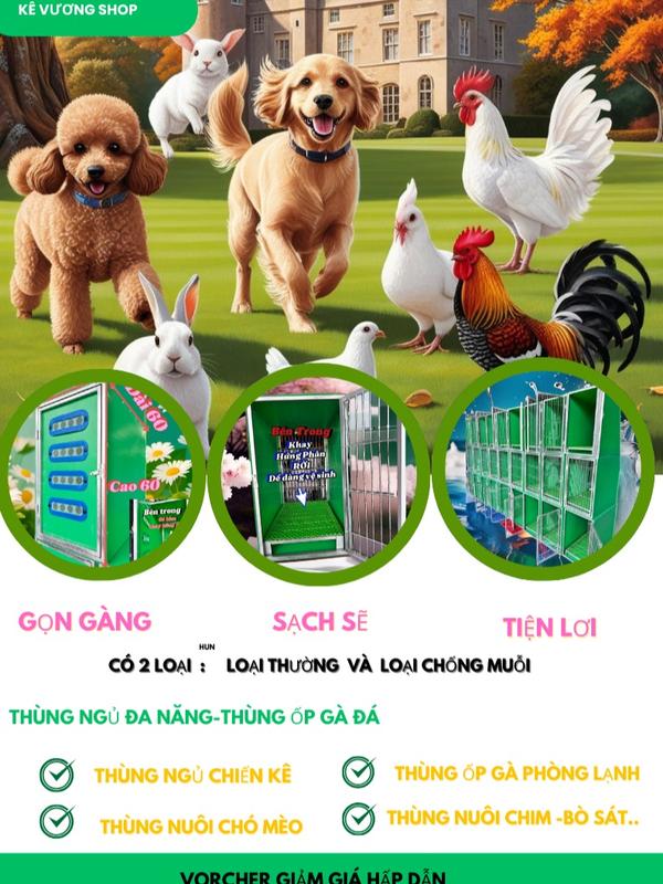 Lồng nuôi tiện lợi Gà, Chó, Mèo, Chim - Thiết kế kích thước phù hợp với nhiều loại vật nuôi
