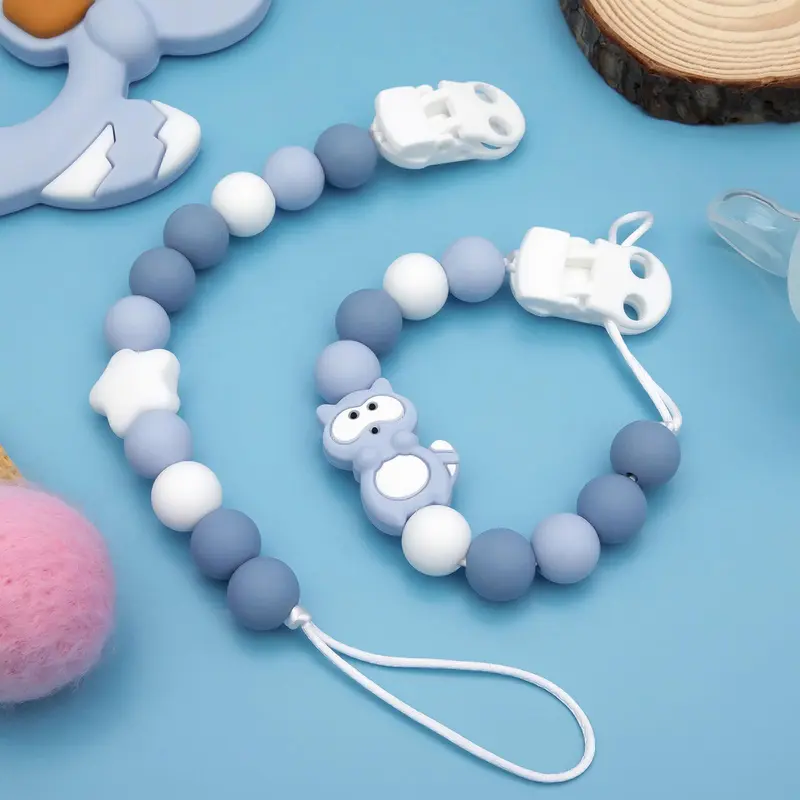 Silicone Pacifier Chain, 2 Counts/set Baby Teether Pacifier Anti-drop Chain, Baby Teething Relief Pacifier Holder, Baby Teether, Baby Care & Health 4