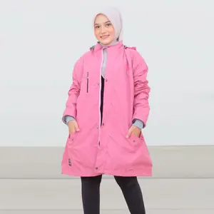 New Jacket Muslimah Long Hijab SAFIERA PARACHUTE Premium Tebal Bolak Balik Hoodie Bisa dilepas Kekinian Hight Quality Jaket Wanita