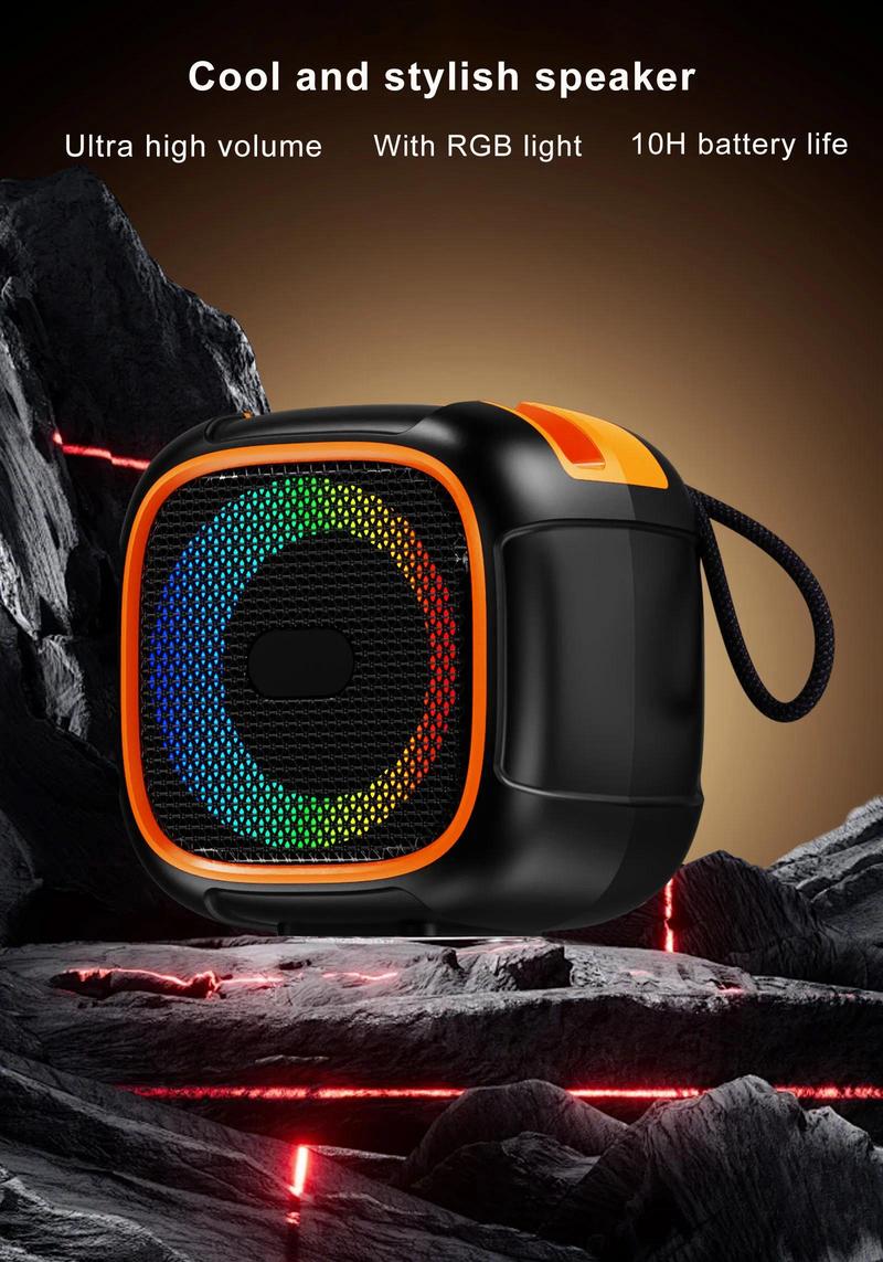 Product Introduction of Portable Mini Speaker Caixa De Som Bluetooth SY-307 with RGB Light Support Hands-free Call USB Drive TF Card AUX FM Radio TWS 1