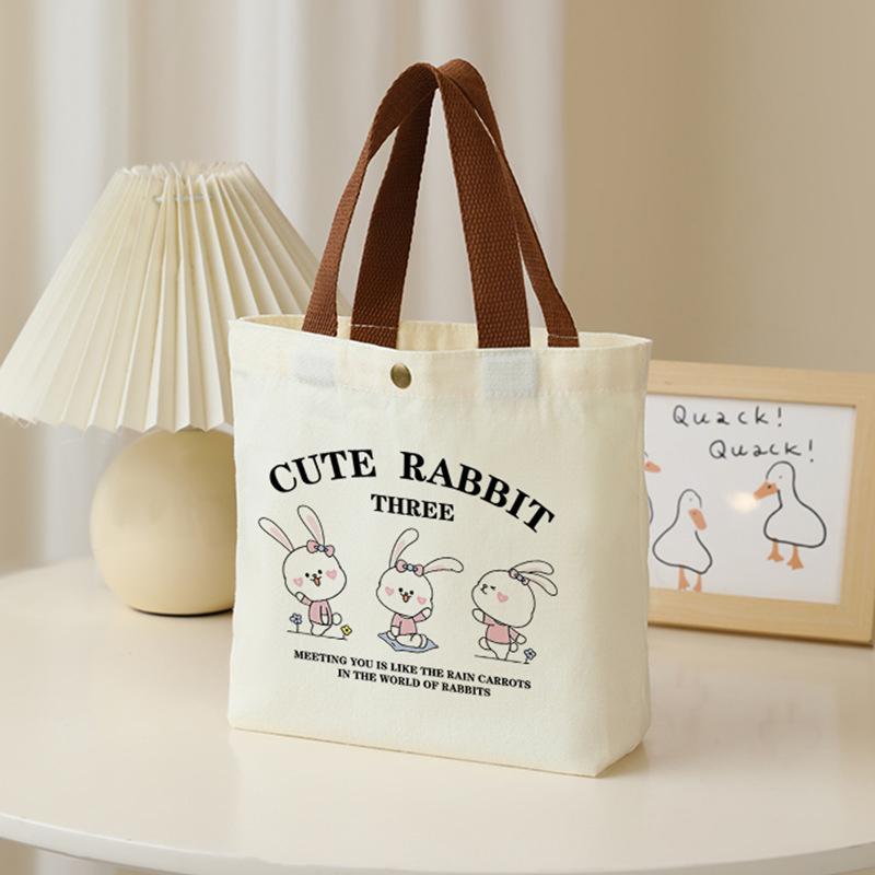 Product Introduction of Túi Xách Vải Bố In Họa Tiết Hoạt Hình, Túi Tote Ăn Trưa Nhân Viên Văn Phòng Mini, Túi Đựng Đồ 16