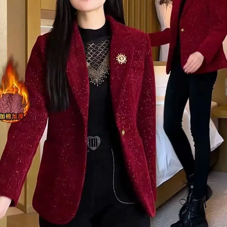 Bộ Đồ Sang Trọng, Bộ Sưu Tập Mới Mùa Đông, Dày Dặn, Bộ Đồ Áo Khoác Kafuu, Phong Cách Hàn Quốc, Bộ Đồ Thường Ngày Nhỏ