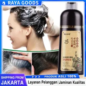 Black Hair Shampoo Sampo Herba Penghitam Rambut Permanen Penutup dan Penghilang Uban 500ML