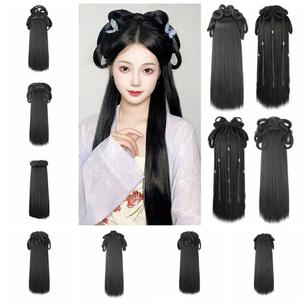 Tóc Giả Trung Quốc Cổ Đại Tổng Hợp, Phụ Kiện Khiêu Vũ, Tóc Giả Hanfu Chụp Ảnh Cổ, Băng Đô, Sợi Tóc, Phụ Kiện Đội Đầu, Dành Cho Nữ, Thích Hợp Cho Tóc Giả Hanfu