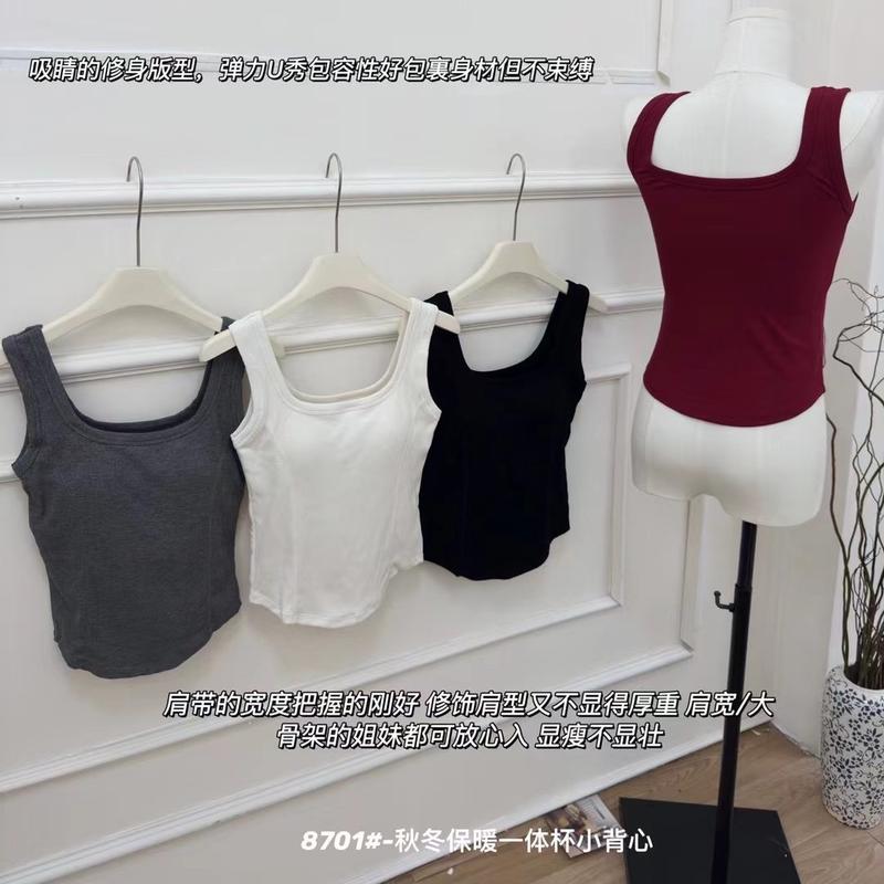 Virtue Pull All-Match Fleece Warm Vest Simple with Chest Pad U Collar Inner Wear Base Outer Wear Slim-Fit Thermal Underwear 2