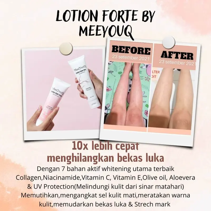 DAPAT 4 BOTOL - LOTION FORTE MEEYOUQ DAY & NIGHT - LOTION PEMUTIH perawatan tangan vitamin  mencerahkan  memutihkan  kering  hand 0