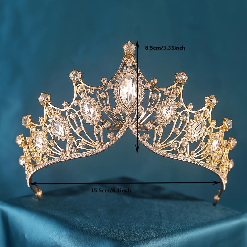 1pc Exquisite Rhinestone Tiara Crown - Elegant Baroque Style Hair Accessories For Women And Girls, Perfect For Wedding Decors, Photography Props, Stage Performance, And Fashion Shows - Durable, Sparkling, And Crystal Design 3