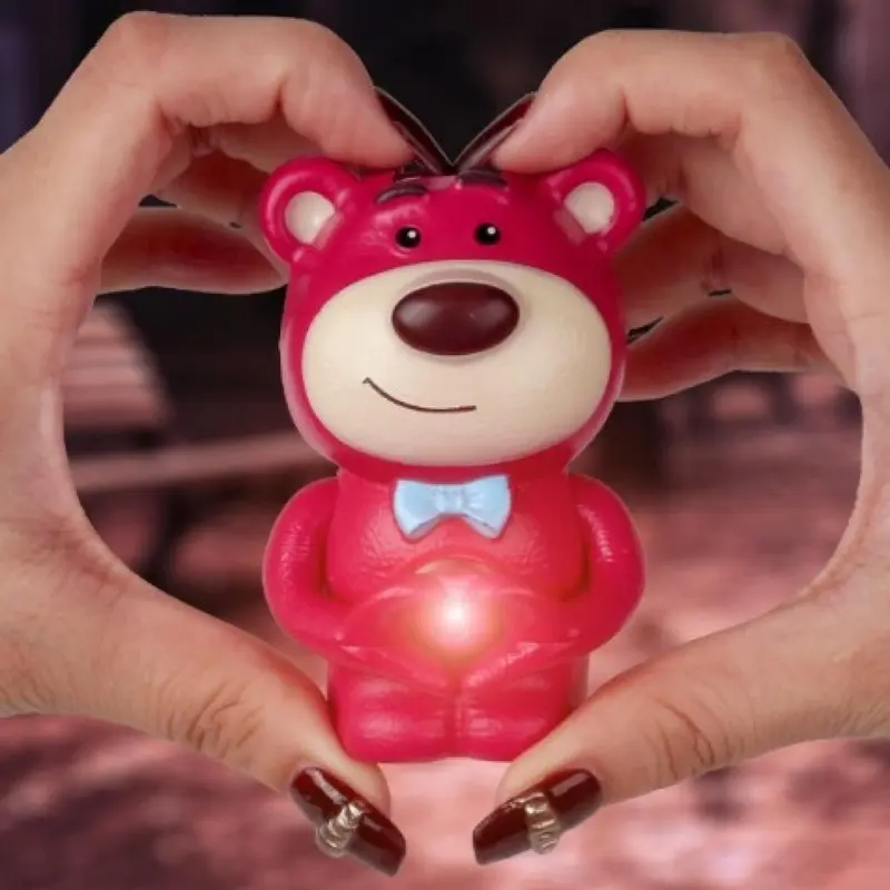 Mainan perempuan [Versi audio]I love you Lotso Sanrio boneka Night sonic Light Kawaii 3D LED Cinnamoroll Lampu Figure Kartun  Lucu Kecantikan Hiasan Kamar Tidur Samping Tempat Kotak kado ulang tahun cewek Plastik pentol pasangan Kuning Hadiah Ayam 6