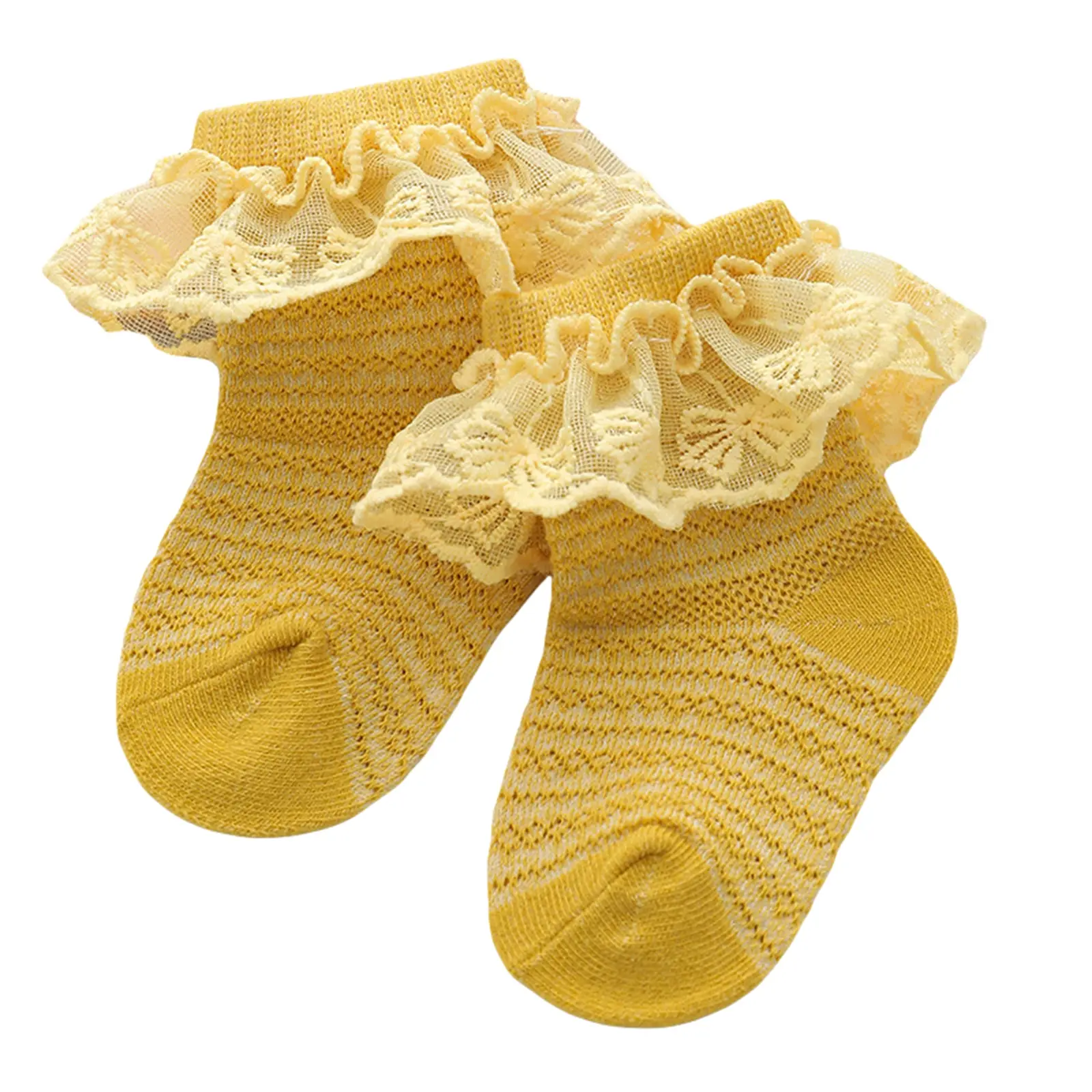 Baby Girls Socks, Cute Sweet Lace Patchwork Soft Lightweight Non-slip Socks Infant Socks