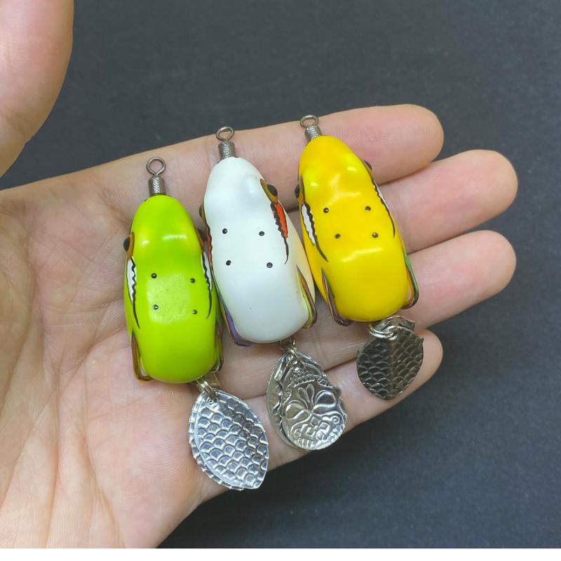 Nhái hơi chuột sóc 2 thìa lưỡi titan size 3,8cm nặng 7,5g - 10,5g. Mồi câu lure cá lóc giá rẻ chất lượng 2