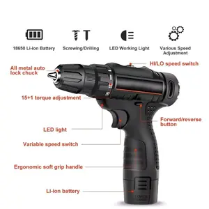 SET MESIN BOR BATERAI TANPA KABEL 12V IMPACT DRILL ORI COD