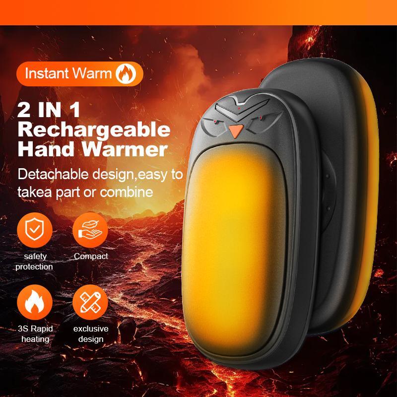Product Introduction of Rechargeable Hand Warmers, 2 Counts Long Time Heat Electric Hand Warmers, Portable Heater Warmers with 3 Heat Settings, Gifts for Men, Women, Camping, Hunting, Golf, Football, Valentine's Day gift 3
