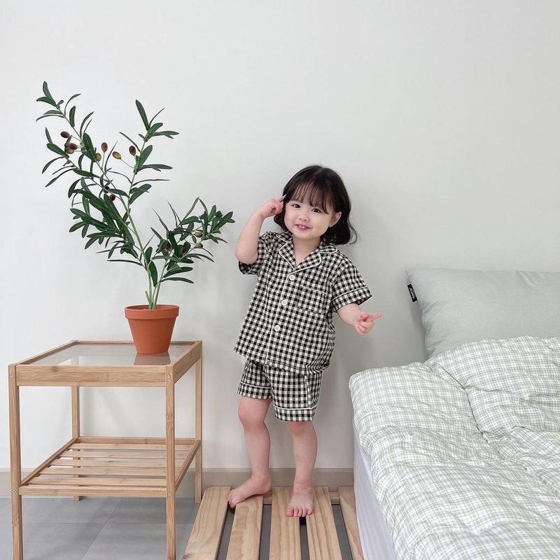 Đồ Bộ Pijama Cho Bé Trai, Bé Gái LOTUKA, Mẫu Quần Áo Trẻ Em Chất Thô Hàn Họa Tiết Kẻ Caro Xinh Xắn Size 4-18kg