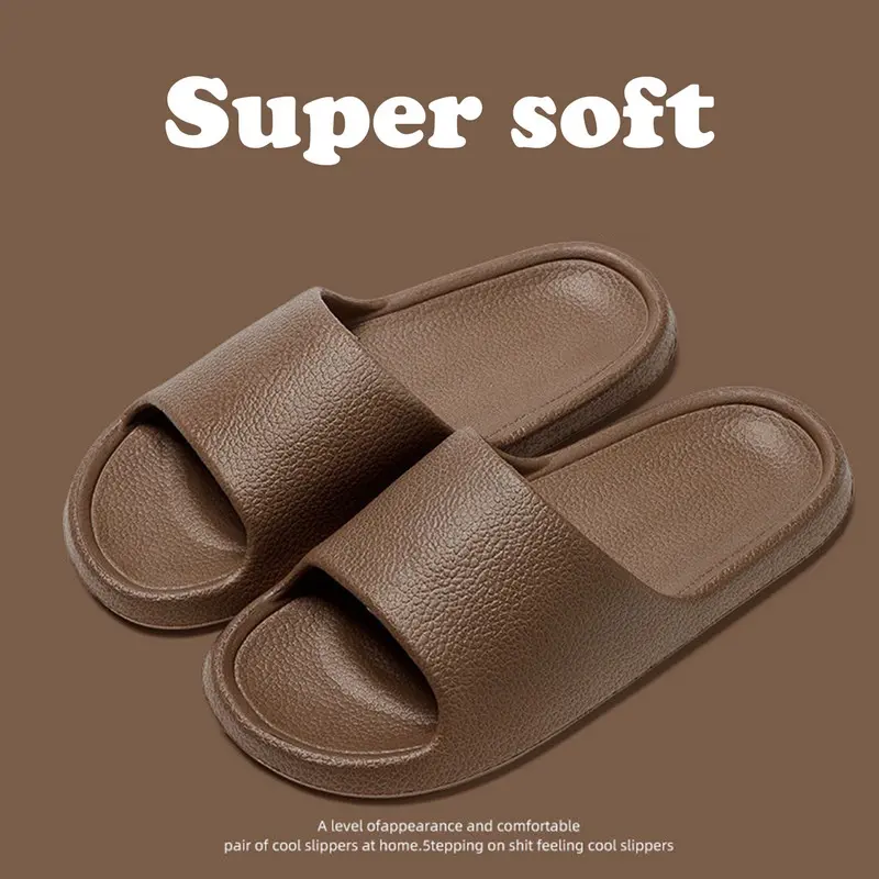 Summer Women Men'S Slippers Solid Color Eva Indoor Bath Thick Platform Non-Slip Home Soft Flip Flip Flops Beach Sandals Slides