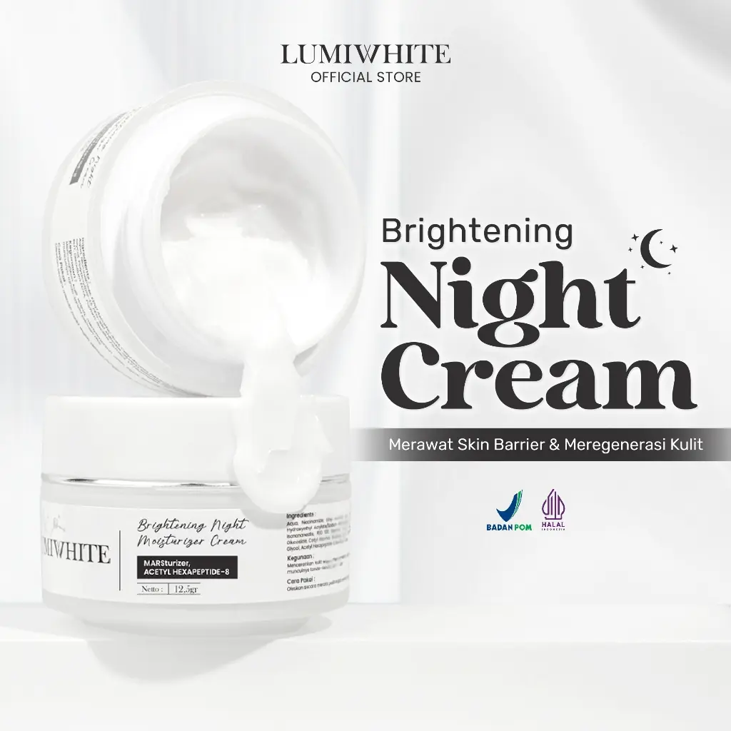 LumiWhite - Brightening Night Cream / Night Cream Pemutih Wajah / Skincare Wajah 12.5gr - VV