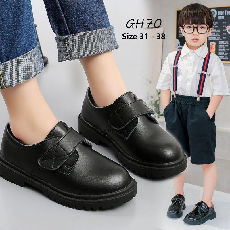  Giày tây bé trai da màu đen sang trọng và lịch lãm phù hợp trẻ em nam mặc vest đi tiệc đồng phục trường Vinschool 6 7 8 9 10 11 12 tuổi cá tính hiện đại GH70 