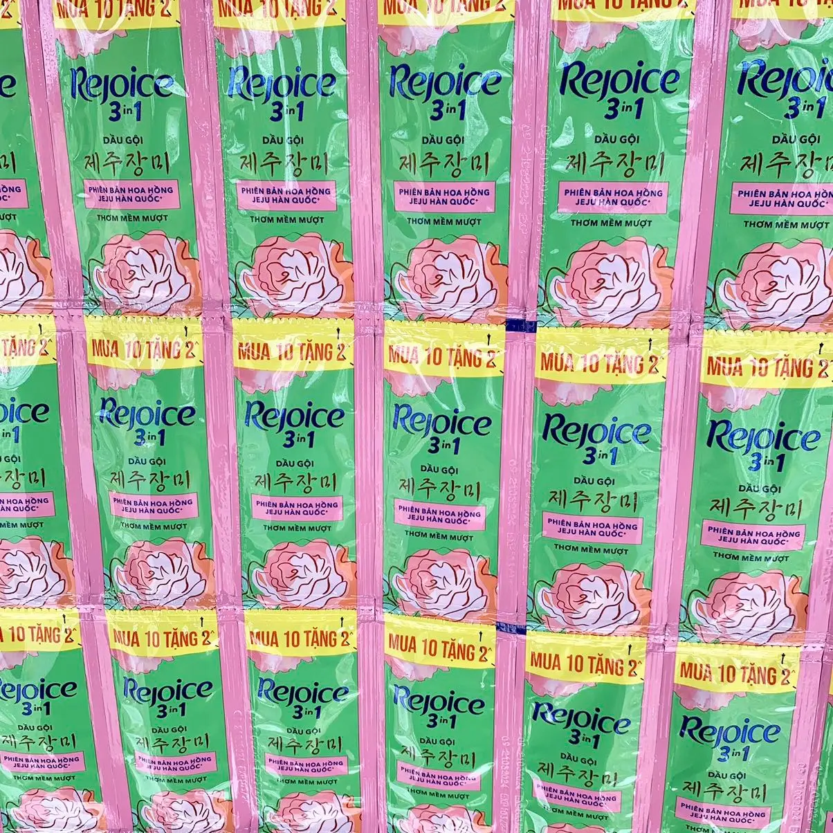 100gói dầu gội rejoice phiên bản hoa hồng jeju hàn quốc thơm mềm mượt 5,8ml/ gói women nữ