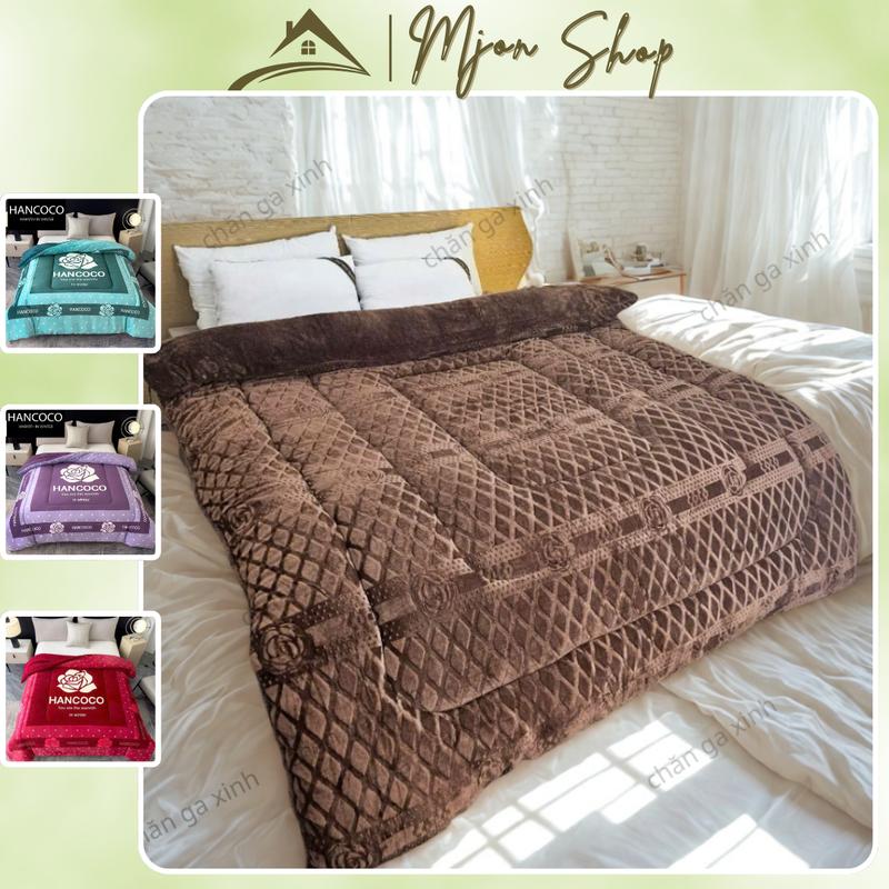  Chăn lông thỏ coco 3 lớp dùng mùa đông siêu ấm nỉ lông cừu mềm mại 