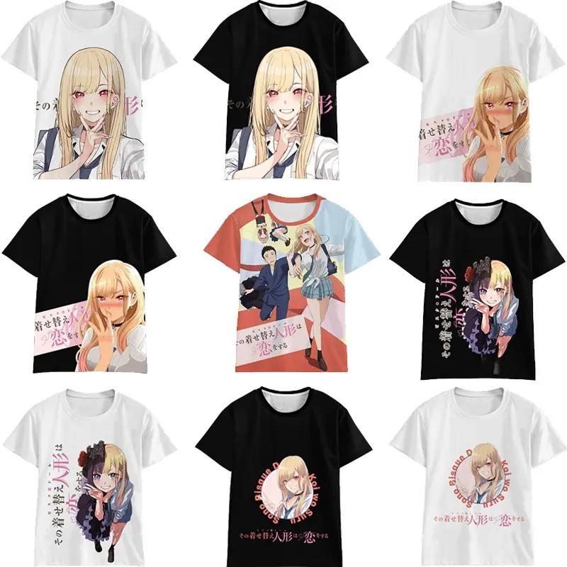 Áo Thun Anime, Thiết Kế My Dress-Up Darling Gojo Wakana Inui Sajuna Kitagawa, ngắn Tay, Thời Trang, Áo Thun Đen, Dành Cho Phụ Nữ Và Nam Giới, Thích Hợp Cho Mùa Hè, Áo