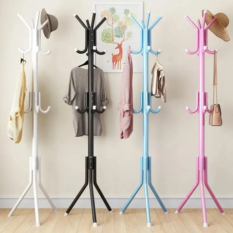 HOME+ 12 Hooks Clothes Rack Hat and Coat Garment Hanger Floor Standing Rack