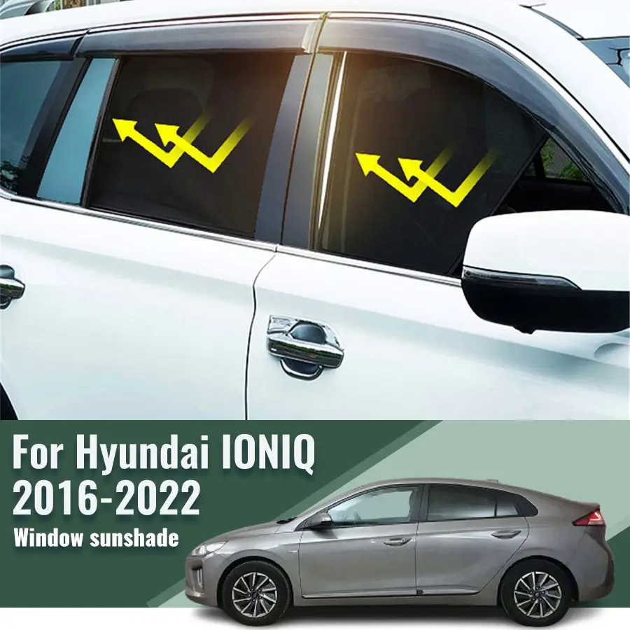 Car Sunshade For Hyundai IONIQ AE 2016-2022 Car Sunshade Shield Magnetic Front Windshield Frame Curtain Rear Side Window Sun Shades Visor
