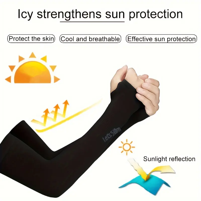 UV Protection Arm Sleeves, Solid Color Polyester 100% Summer Arm Guards for Men and Women 8