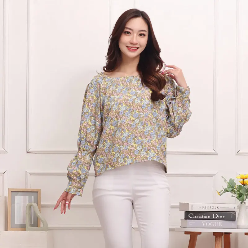 Ear Fashion - Stevani Margarita Blouse Flora Premium / Atasan Wanita Lembut Motif Variasi 1