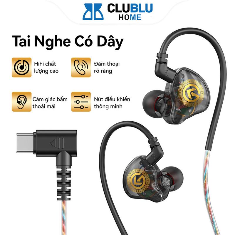 CHOME Tai Nghe Có Dây Type-C Gaming KG02 Nhét Tai Có Mic Âm Bass Cực Chất Thể Thao Đàm Thoại Stereo
