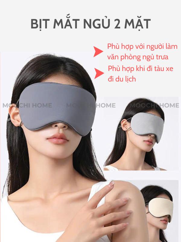 Bịt mắt ngủ 2 mặt, miếng che mắt ngủ phù hợp với người làm văn phòng đi tàu xe hoặc người bị mất ngủ 1
