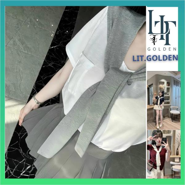 Sét Áo Cổ TRòn Thắt Nơ Thuỷ Thủ Và Chân Váy Xếp LY Phối Đồ ĐƠn Giản CHo NỮ 7