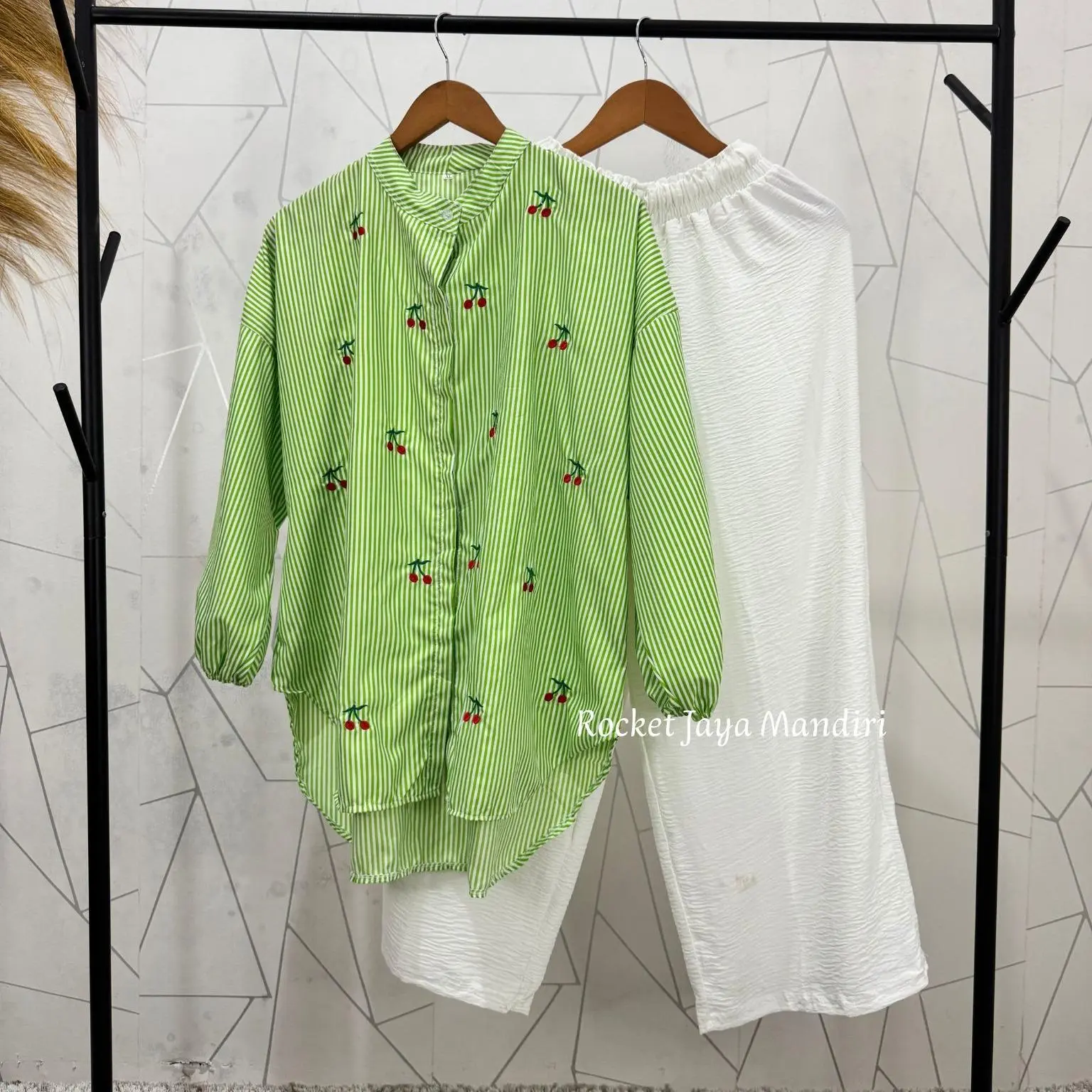 Set Keirra Hijau+Klt Putih