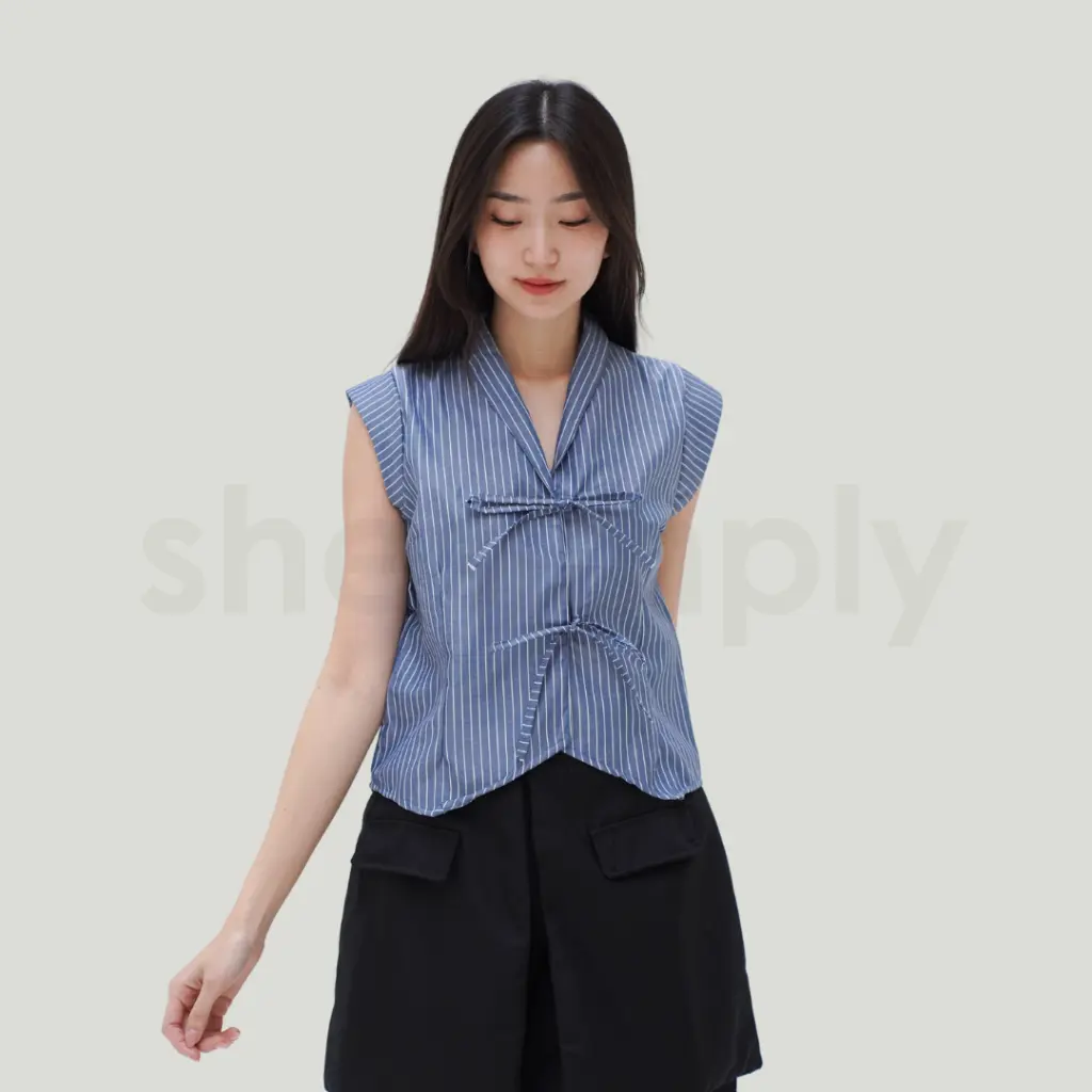 Shesimply Soire Kemeja Vest Wanita - Model Basic Casual Wanita