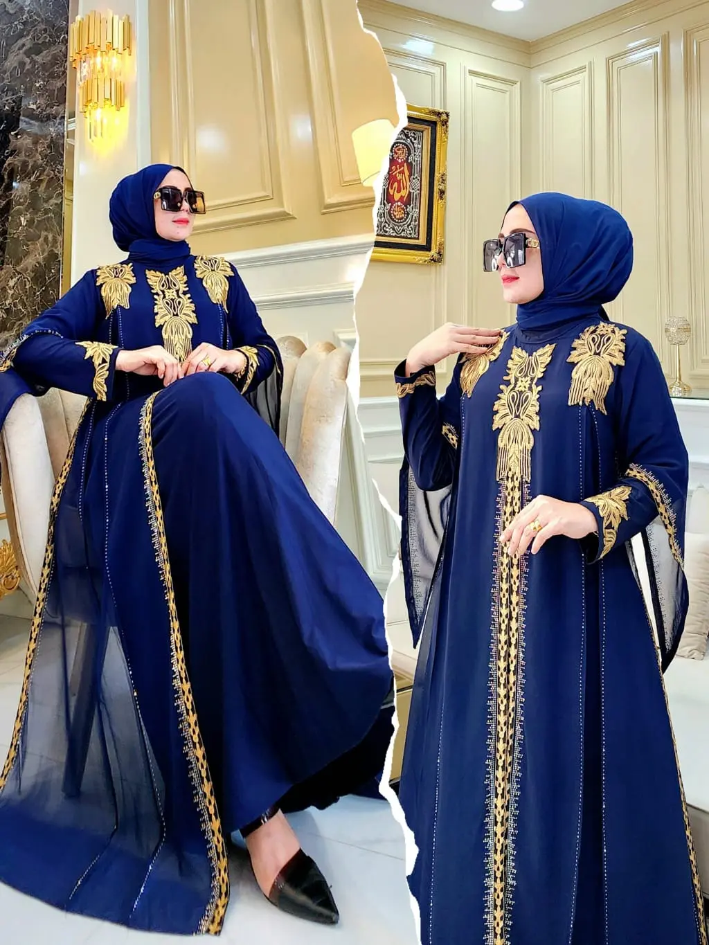 Gamis Abaya Arab Jersey Hitam Nakusha Jersey Super Mix Ceruty Bordir Mote Swarosky Model Terbaru Muslim Mewah Wanita Turki Dress