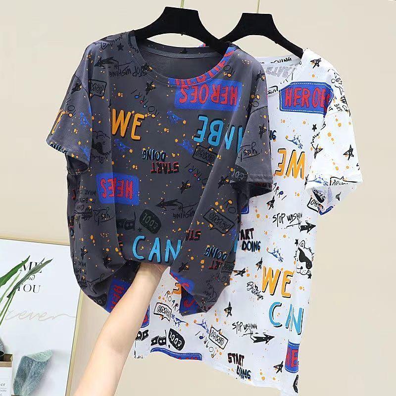Product Introduction of Áo Thun ngắn Tay Phong Cách Hàn Quốc Mùa Hè Mới, Ngoại Cỡ, Dành Cho Nữ, Dáng Rộng Vừa Vặn, Quần Áo Ngoại Cỡ, Áo Giấu Bụng, [Đánh Giá Tích Cực 1004] 14