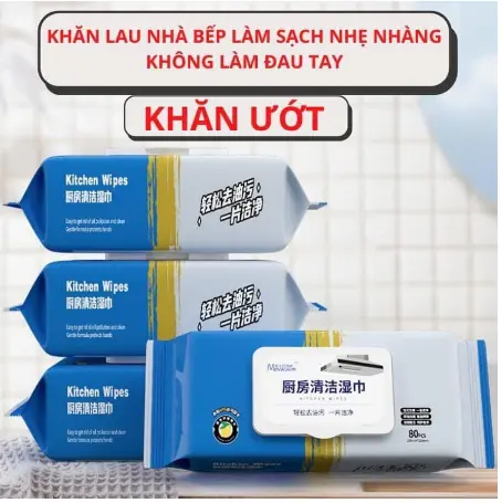 Khăn Ướt Lau Bếp Đa năng gói bé cân tất mọi vết bẩn , vết ố vàng , cặn canxi hay thiết bị điện tử kích thước 12x16 Cho Bé 5