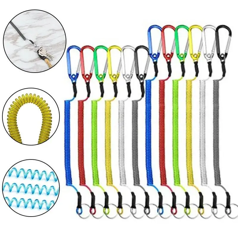 NEW Fishing gear suspension rod fixed rope maximum 1.5 meters elastic spring magnetic release fishing spiral steel wire rope
