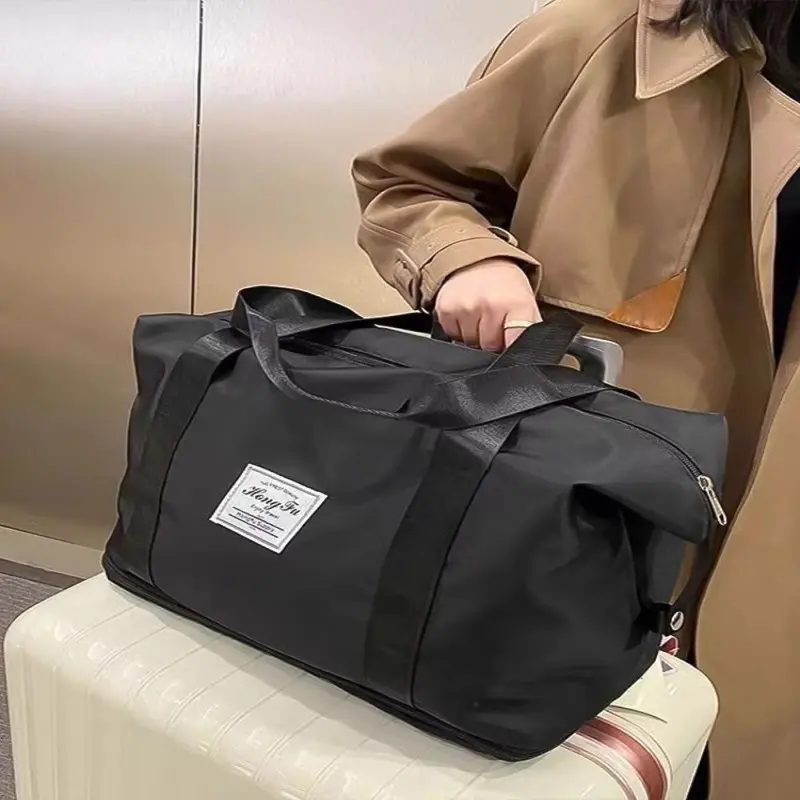 Túi Du Lịch Cỡ Lớn 2 Tầng Chống Thấm Nước Chất Liệu Vải Dù Mở Rộng Đáy Đa Năng Multicoloured Dung tích lớn Bag