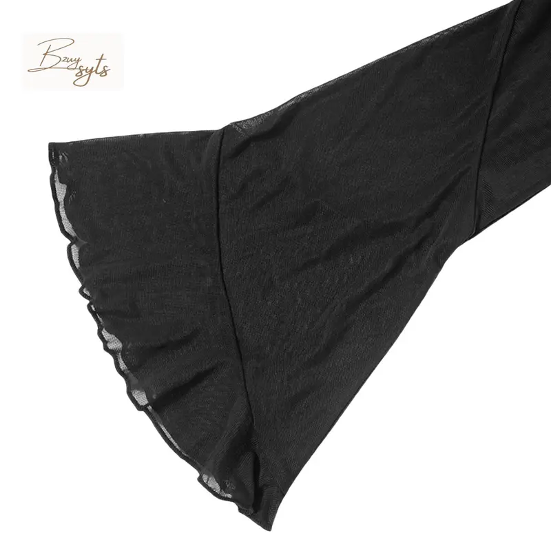 Áo Cardigan Dài Buộc Dây Mùa Hè, Dành Cho Nữ, Màu Đen, Dài Tay, Hở Trước, Phong Cách Thời Trang Đường Phố 8