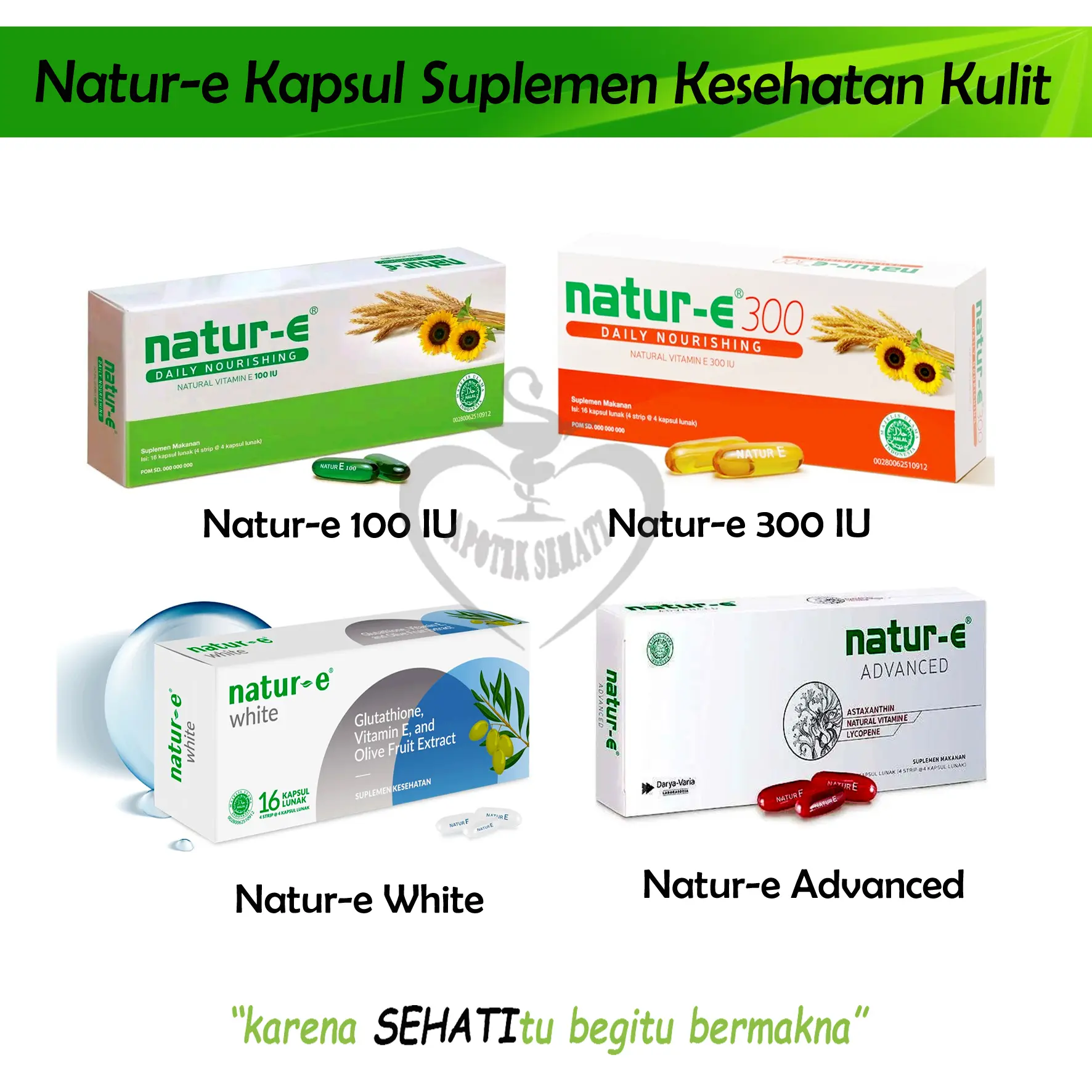 Natur E Kapsul All Varian Suplemen Kesehatan Nature E Vitamin Kulit Sehat Cantik Natur-E