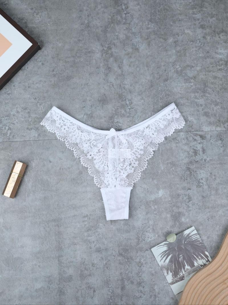 Product Introduction of Women's Contrast Lace Thong, Intimate products, Soft Comfy Breathable Panty for Daily Wear, Women's Underwear for All Seasons 6