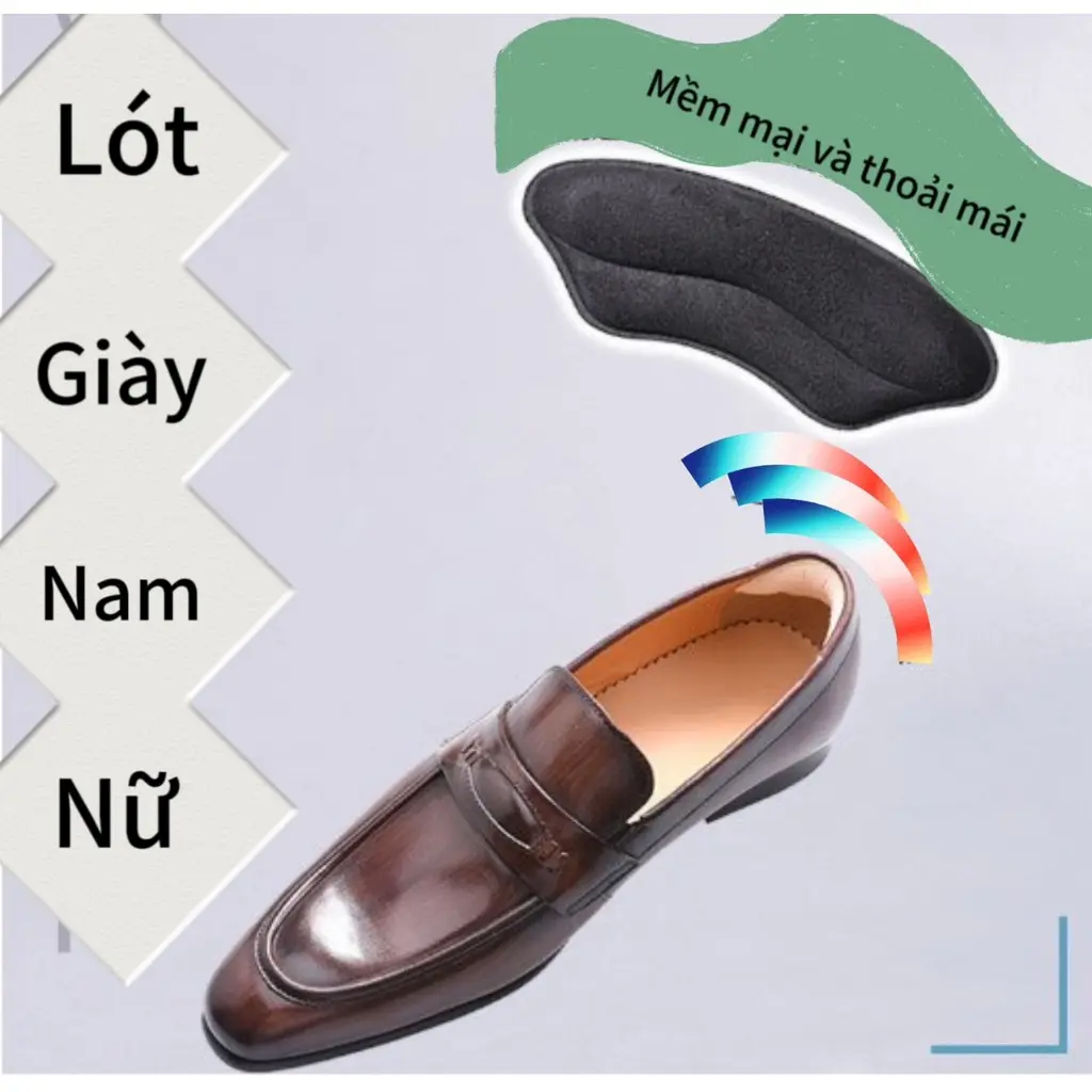 Lót giày sau gót bảo vệ da chân chống trầy xước, miếng lót giày chống rộng nam nữ