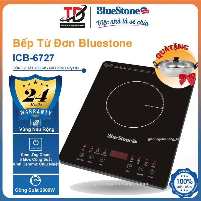 Bếp Từ Đơn BlueStone ICB-6727, Công Suất 2000W , Bảo Hành chính hãnġ 2 Năm 0