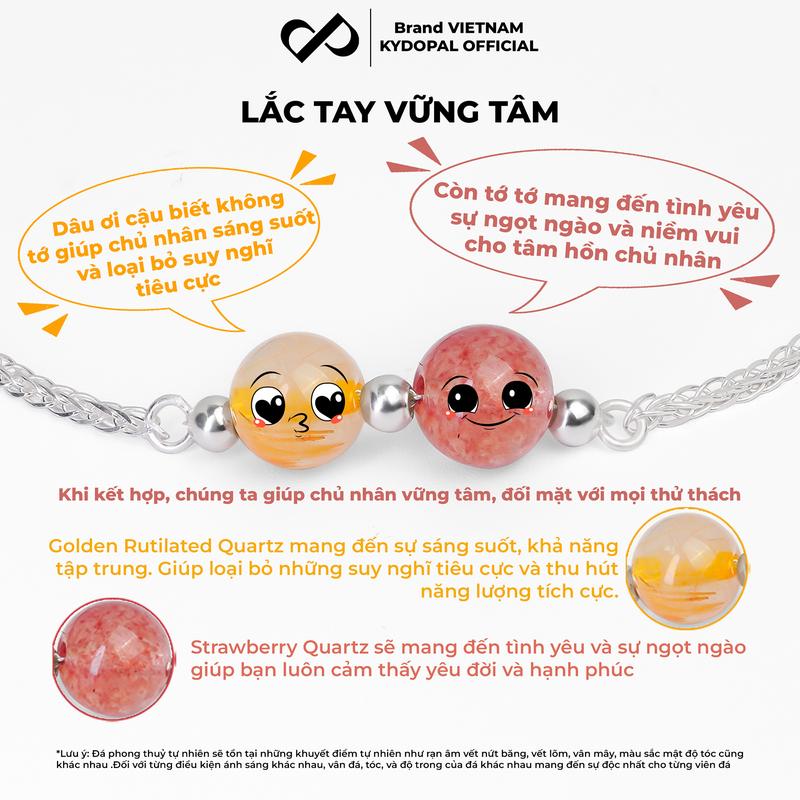 Lắc tay bạc phong thuỷ tự nhiên KYDOPAL đính đá trang sức vòng tay cao cấp 925 - PAL9B7L6  Phụ Kiện