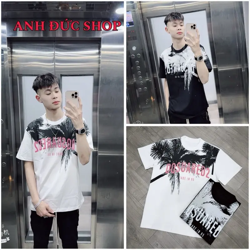 Áo Phông D Q S Cây Dừa Hàng Siêu Cấp Chất Cotton Cao Cấp Nam Nữ