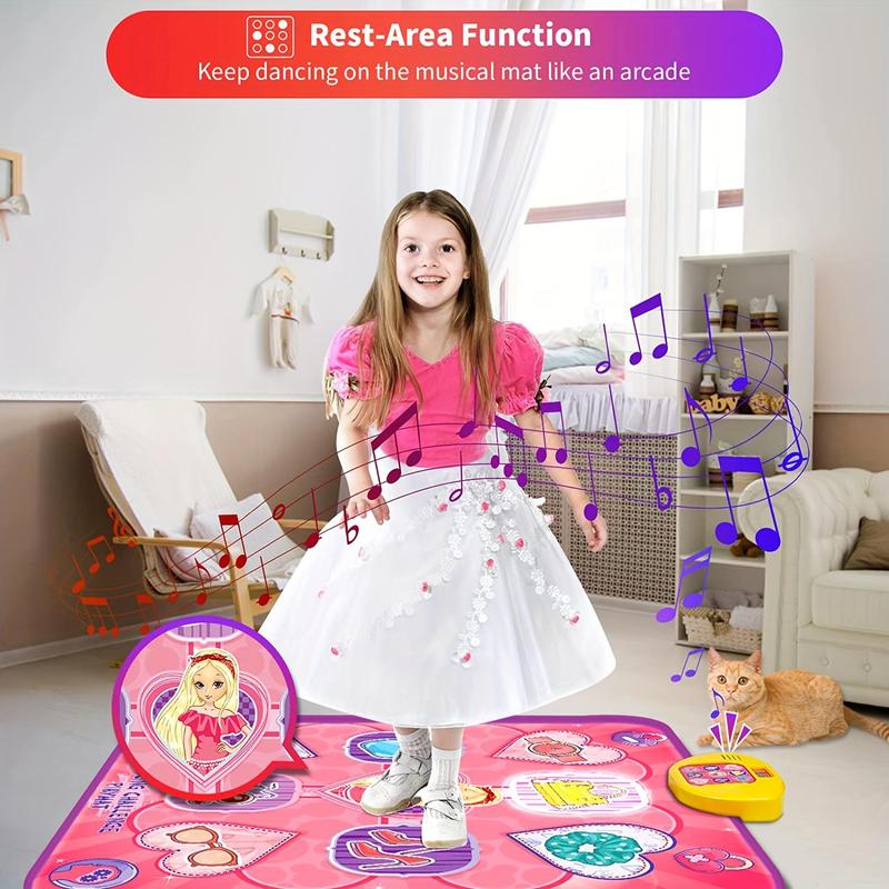 Product Introduction of Princess Themed Dance Mat, Interactive Dance Mat Toy with 5 Interesting Game Modes, Memory Challenge & Non-slip Surface, Perfect Birthday Gift 4