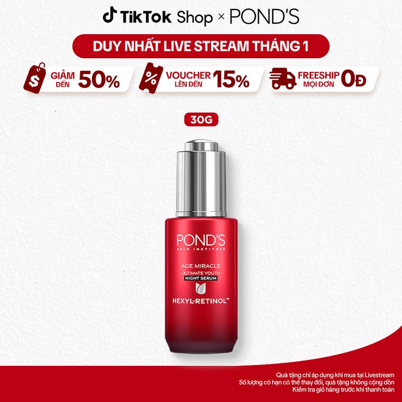   3  FS  Serum POND'S Age Miracle Double Hỗ Trợ Dưỡng Ẩm Da Làm Đều Màu Da Và Hạn Chế Vấn Đề Về Lão Hoá Nữ 30G 