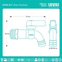 Gambar UNNU Kran Tembok - GT05 1/2" & 3/4" - 1/2" dari UNNU.official Kab. Gresik 4 Tokopedia