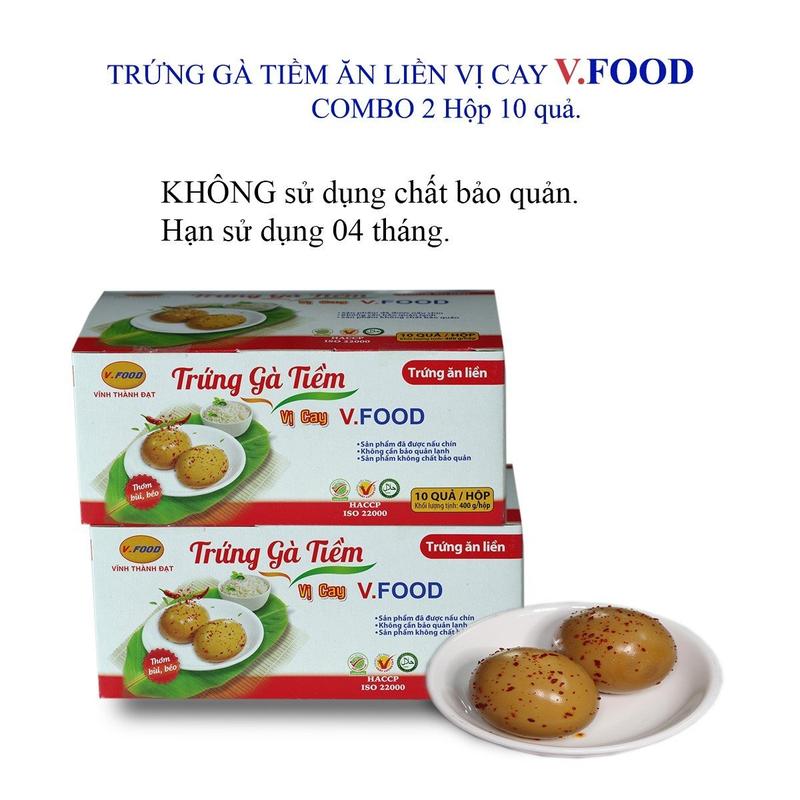 COMBO 2 HỘP TRỨNG GÀ VỊ CAY Thực phẩm ăn liền V.FOOD