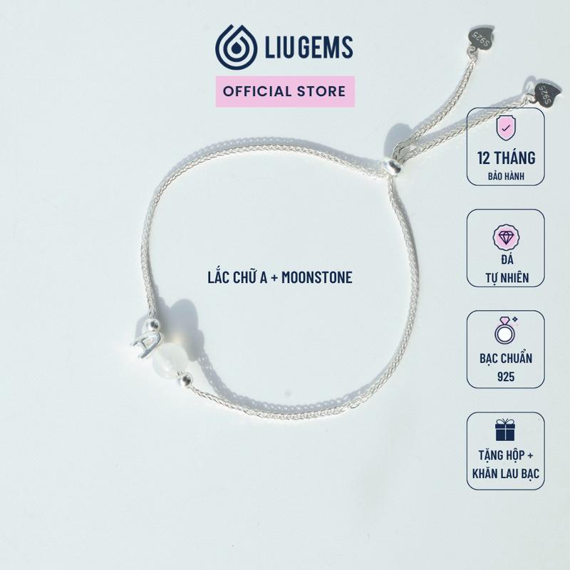 Lắc Tay Bạc 925 Cho Nữ 1 Viên Đá Mix Chữ Cái Liugems Năng Lượng Kim Mang Phong Cách Thời Trang Cá Tính Năng Động VB25 Mua một tặng một hộp đựng trang sức + một khăn lau bạc miễn phí